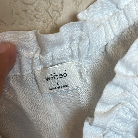 Aritzia Wilfred Vermeer Linen Camisole Ruffle Baby Doll Flowy Top Size Large - Picture 4 of 11